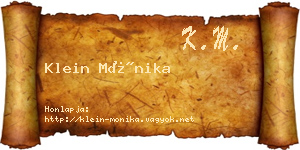 Klein Mónika névjegykártya